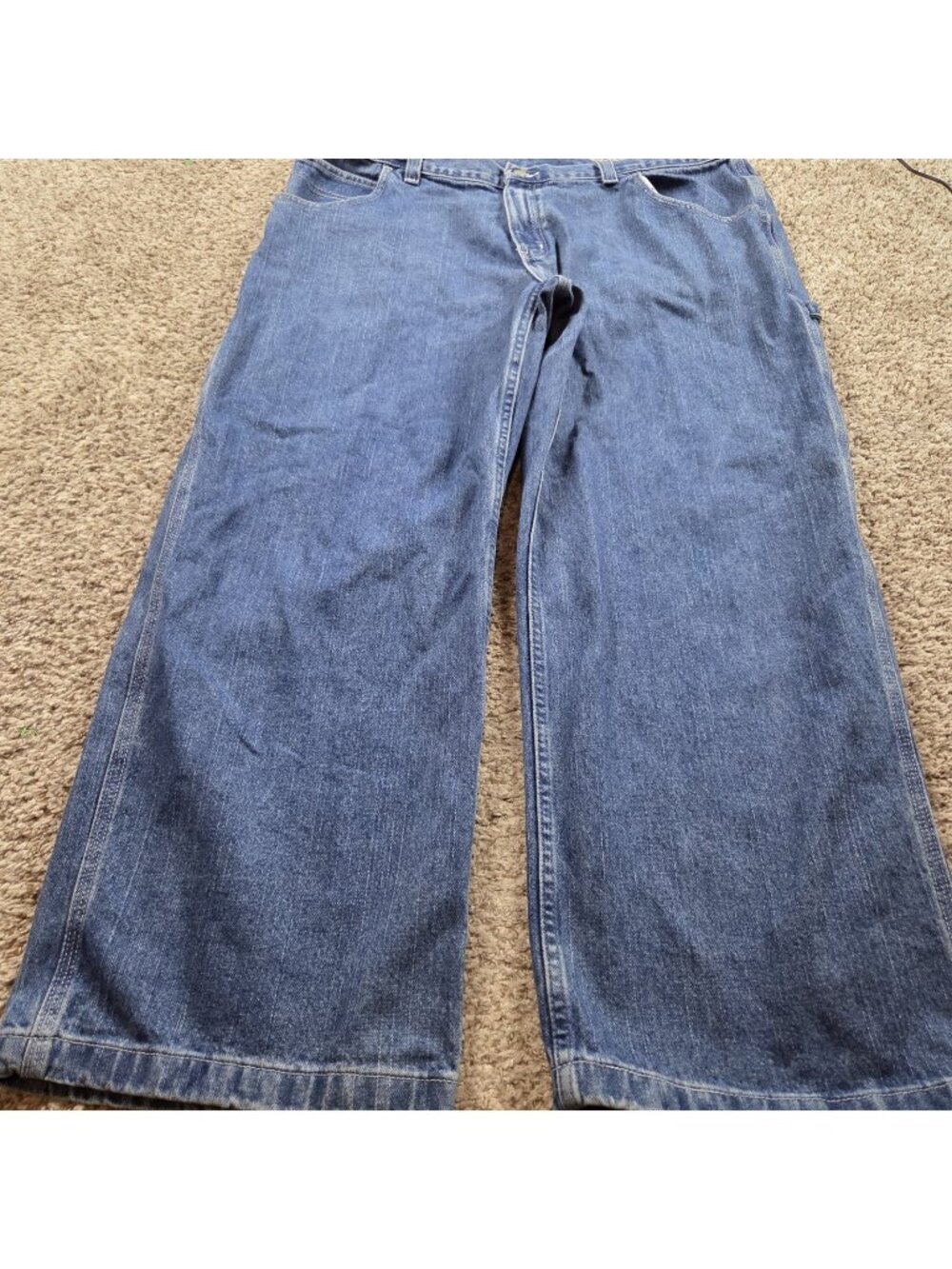 Vintage Faded Glory Jeans Mens 44x32 Skater Wide Leg Denim Dark Wash